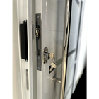 Porta De Aluminio Lambril Branco Com Puxador E Friso Linha 25