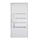 Porta De Alumínio Lambril Branco Com Puxador E Friso Linha 30