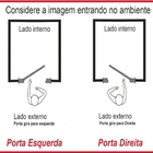 Porta De Alumínio Lambril Branco Com Puxador, Friso E Vidro L