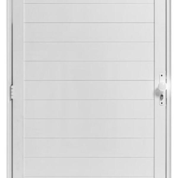 Porta De Alumínio Lambril C/fechadura Branco Esquerda 210x85