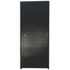 Porta De Alumínio Lambril Com Fechadura Preto Esquerda - 210x