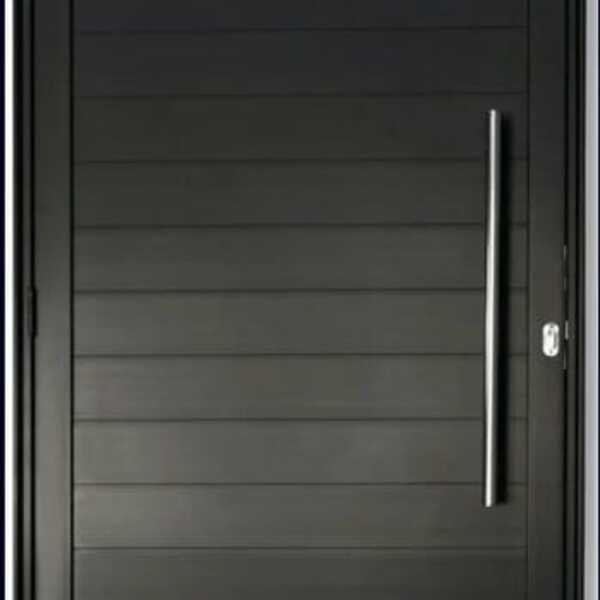 Porta De Aluminio Lambril Com Puxador Linha Premium Preto