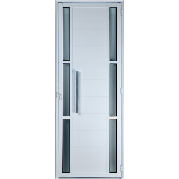 Porta De Alumínio Lambril Com Visor Duplo Com Puxador 2,10 X