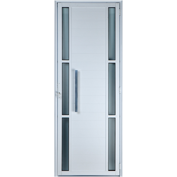 Porta De Alumínio Lambril Com Visor Duplo Com Puxador 2,10 X