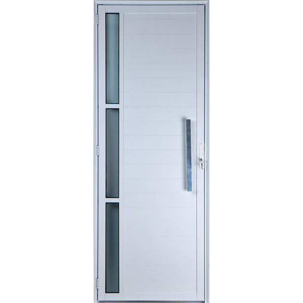 Porta De Alumínio Lambril Com Visor E Puxador 2,10 X 1,00 Esq