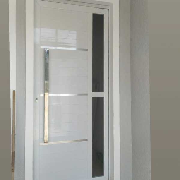 Porta de Alumínio Lambril Duplo 2,10x0,90 C/ Vidro