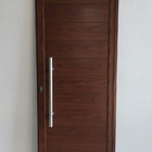 Porta de Alumínio Lambril Duplo 2,10x 0,80 S/ Vidro - Madeira