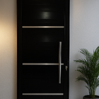 Porta de Alumínio Lambril Duplo 2,10x 0,80 S/ Vidro - Preto