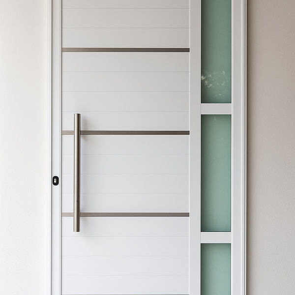 Porta de Alumínio Lambril Duplo 2,10x 1,00 C/ Vidro