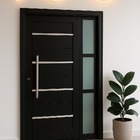 Porta de Alumínio Lambril Duplo 2,10x 1,00 C/ Vidro - Preto