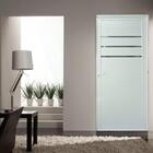 Porta De Alumínio Lambril Friso Branca Com Fechadura Direita