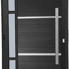 Porta De Aluminio Lambril Frisos Visor Lateral Com Puxador Li