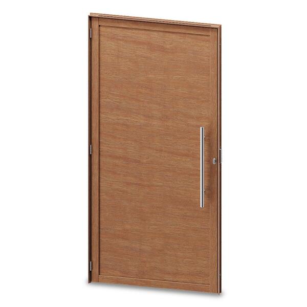 Porta De Alumínio Lambril Maxx Amadeirado Esquerda - 210x110