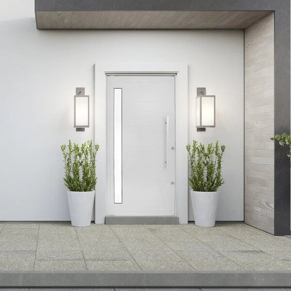 Porta De Aluminio Lambril Pivotante 220x90cm Com Puxador Bran