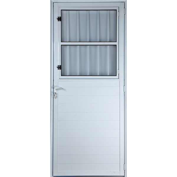 Porta De Alumínio Lambril Postigo 2,10 X 0,80 Direita Vidro M