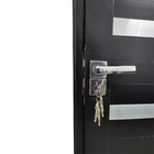 Porta De Alumínio Lambril Preto Com Maçaneta E Friso 2 Fechad