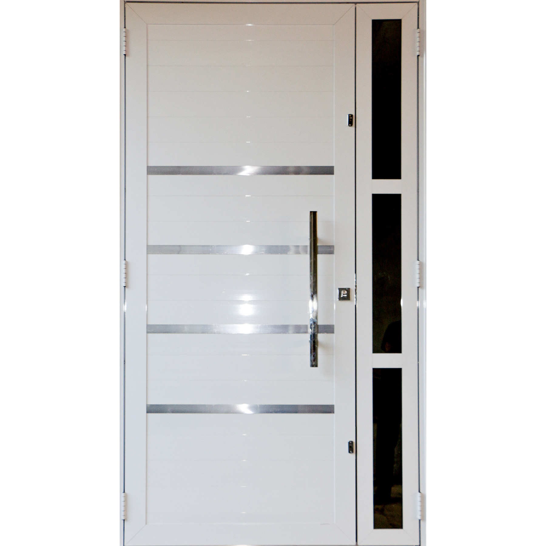 Porta De Alumínio Lambril Seteira 2,10 X 1,00 Com Frisos E