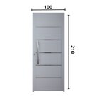 Porta De Alumínio Lambril Solara Com Puxador 100 X 210 Branco