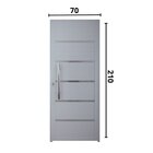 Porta De Alumínio Lambril Solara Com Puxador 70 X 210 Abertur