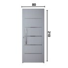 Porta De Alumínio Lambril Solara Com Puxador 80 X 210 Abertur