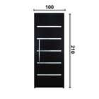 Porta De Alumínio Lambril Solara Preta Com Puxador 100 X 210