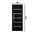 Porta De Alumínio Lambril Solara Preta Com Puxador 90 X 210 A