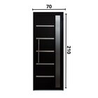 Porta De Alumínio Lambril Solara Preta Com Visor E Puxador 70