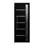 Porta De Alumínio Lambril Solara Preta Com Visor E Puxador 90