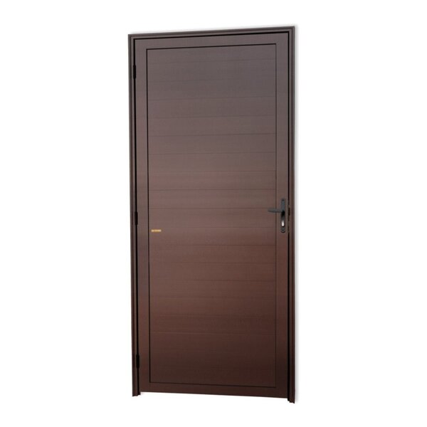 Porta De Alumínio Lambril Super 25 210cm X 70cm Brimak Abertu