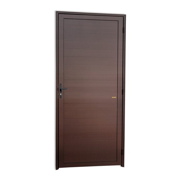 Porta De Alumínio Lambril Super 25 210cm X 70cm Brimak Abertu