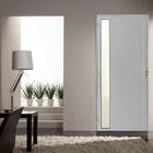 Porta De Alumínio Lambril Visor Branca Com Fechadura Direita