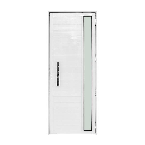 Porta De Alumínio Lambril Visor Branca Esquerda - 210x90