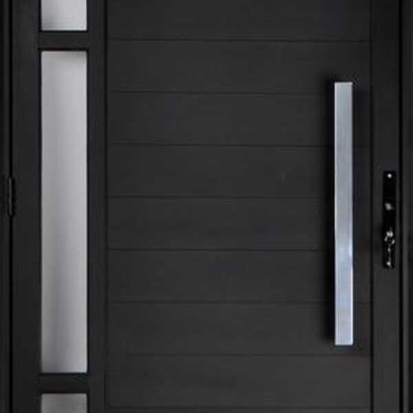 Porta De Aluminio Lambril Visor Lateral Com Puxador Linha Pre