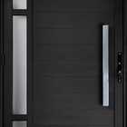 Porta De Aluminio Lambril Visor Lateral Com Puxador Linha Pre