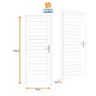 Porta De Aluminio Laminada 215x75cm - Cor: Preto Preto