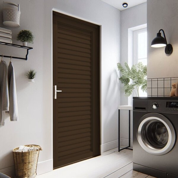 Porta De Aluminio Laminada 215x85cm Pratica - Cor: Branco Bra