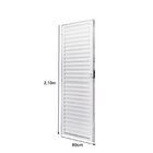 Porta De Aluminio Palheta 210x80cm Batente 4cm Cristal Ramass