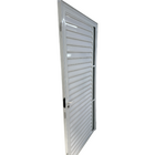 Porta De Aluminio Palheta Branca Com Vidro Linha 25 - 210x90