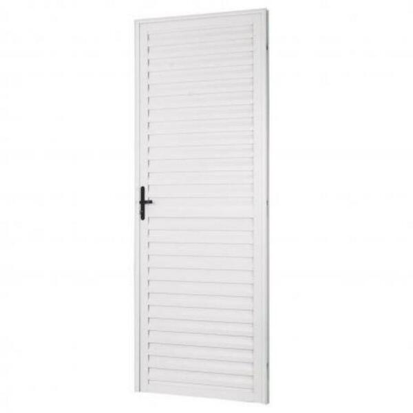 Porta De Alumínio Palheta Branca Maxx Direita - 210x80