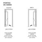 Porta De Alumínio Palheta Branca Maxx Esquerda - 210x60