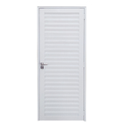 Porta De Alumínio Palheta Branco Maçaneta Premium Linha 30 -
