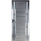 Porta De Alumínio Palheta Com Visor Duplo 2,10 X 0,70 Direita