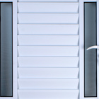 Porta De Alumínio Palheta Com Visor Duplo 2,10 X 1,00 Direita