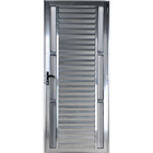 Porta De Alumínio Palheta Com Visor Duplo 2,10 X 1,00 Direita