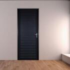 Porta De Alumínio Palheta Preta Maxx Esquerda - 210x60