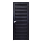 Porta De Alumínio Palheta Preto Maçaneta Premium Linha 30 - D