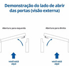 Porta De Alumínio Parede Palheta Branco Direita - 210x175