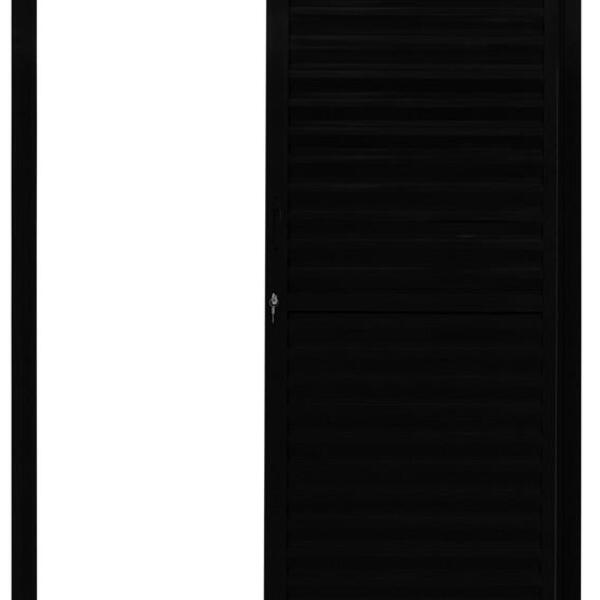 Porta De Alumínio Parede Palheta Preto Direita - 210x175