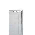 Porta De Alumínio Pivotante Branco Com Puxador E Friso Linha