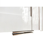 Porta De Alumínio Pivotante Branco Com Puxador E Friso Linha